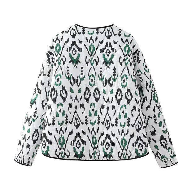 Steppjacke mit geometrischem Muster und lockerer Passform