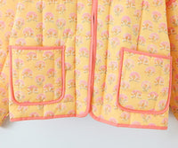 Jacke mit Blumenmuster, Patchwork und Stehkragen
