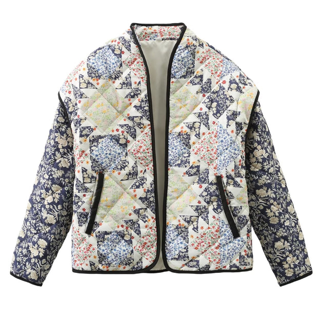 Steppjacke mit lockerer Passform und Print im Steppdesign