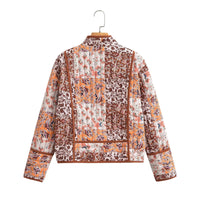 Jacke mit Patchwork, überschnittenen Schultern und Print