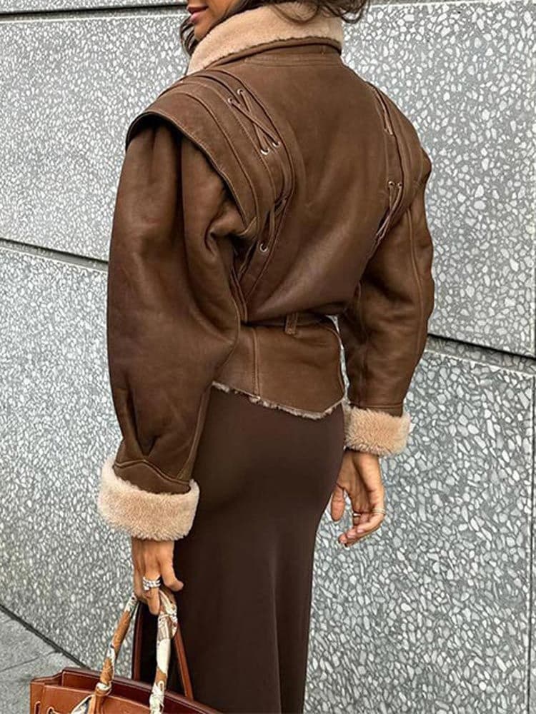 Wildlederjacke mit lockerer Passform