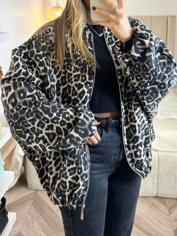 Jacke mit lockerer Passform und Print