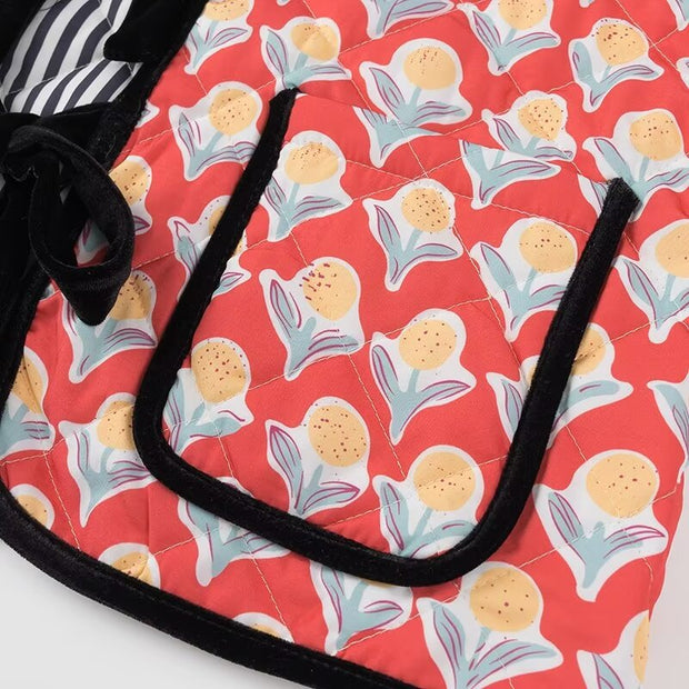 Jacke in leichter Ausführung mit Blumenmuster und Schleifendetails