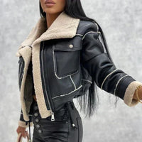 Schwarze Lederjacke mit zeitlosem Design