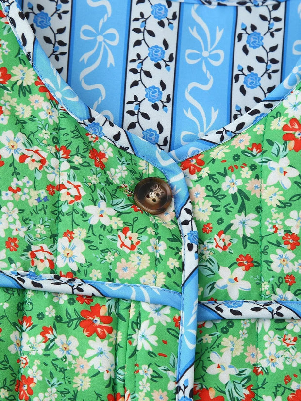 Lockere Jacke mit Blumenmuster