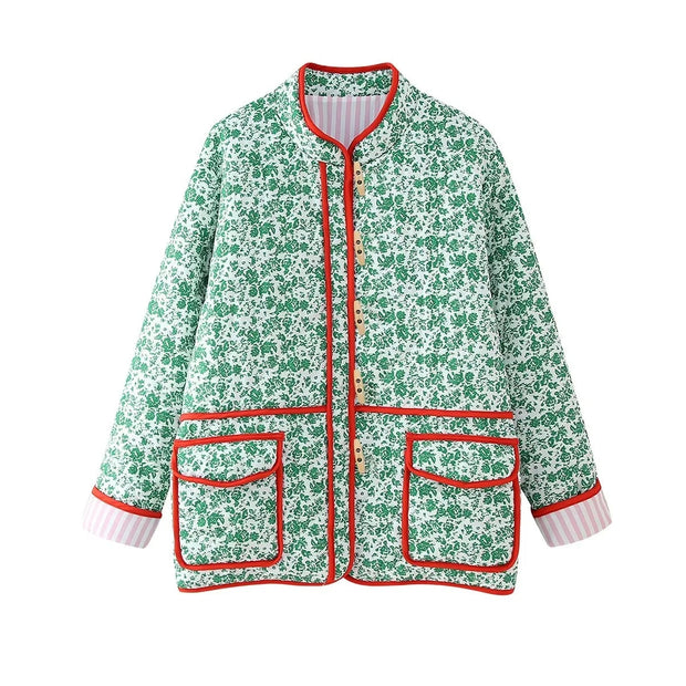 Jeansjacke mit Blumenmuster und Patchwork