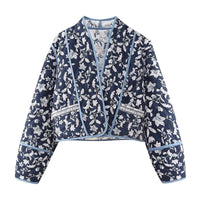 Jacke zum Wenden mit Blumenmuster und Ethno-Muster