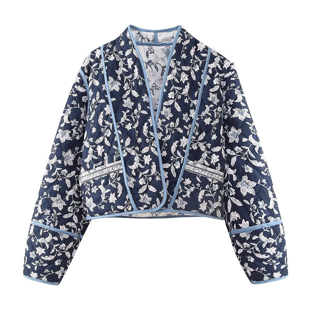 Jacke zum Wenden mit Blumenmuster und Ethno-Muster