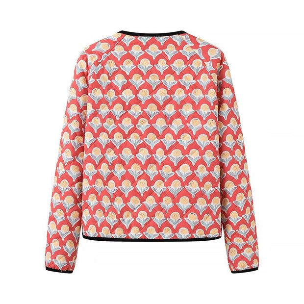 Jacke in leichter Ausführung mit Blumenmuster und Schleifendetails