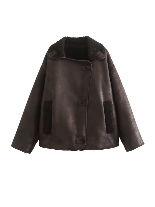 Klassische kurze Lederjacke