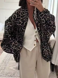 Jacke mit lockerer Passform und Print