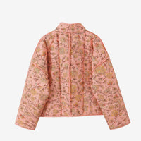 Jacke mit Blumenmuster, Patchwork und Stehkragen