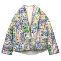 Jacke mit Blumenmuster, Patchwork und Taschen
