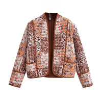 Jacke mit Patchwork, überschnittenen Schultern und Print