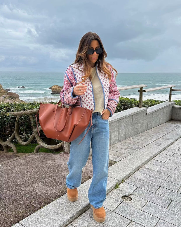 Jacke zum Wenden mit figurbetontem Schnitt und Reverskragen