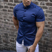 Fyn - Herren Slim Fit Kurzarm einfarbig Fitness Shirt