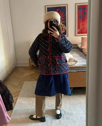 Jeansjacke mit Blumenmuster und Patchwork