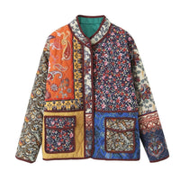 Steppjacke mit Ethno-Muster