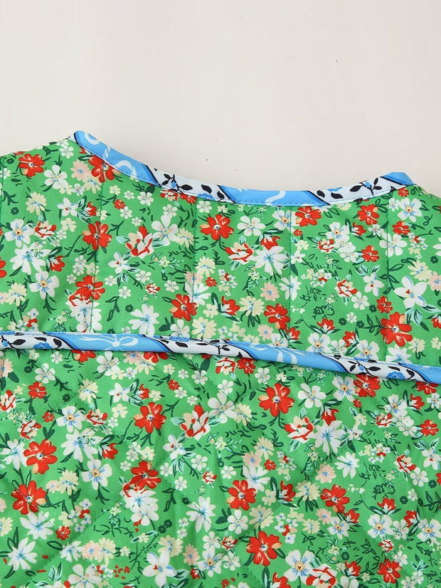 Lockere Jacke mit Blumenmuster