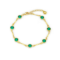 Goldarmband Mit Grünen Rundsteinen Elviana Elegantes Accessoire Für Alltag Und Abendlook