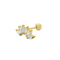 Lotus Flower Ohr Piercing 14K Vergoldet
