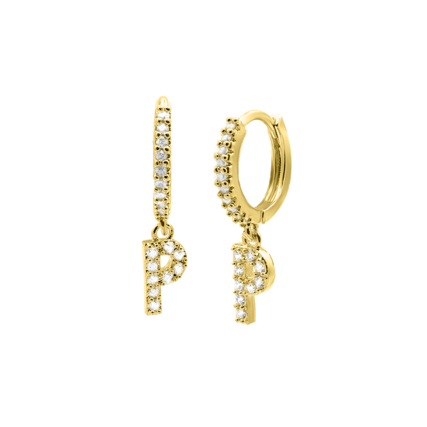 Shiny Letter Ohrringe 18K Vergoldet