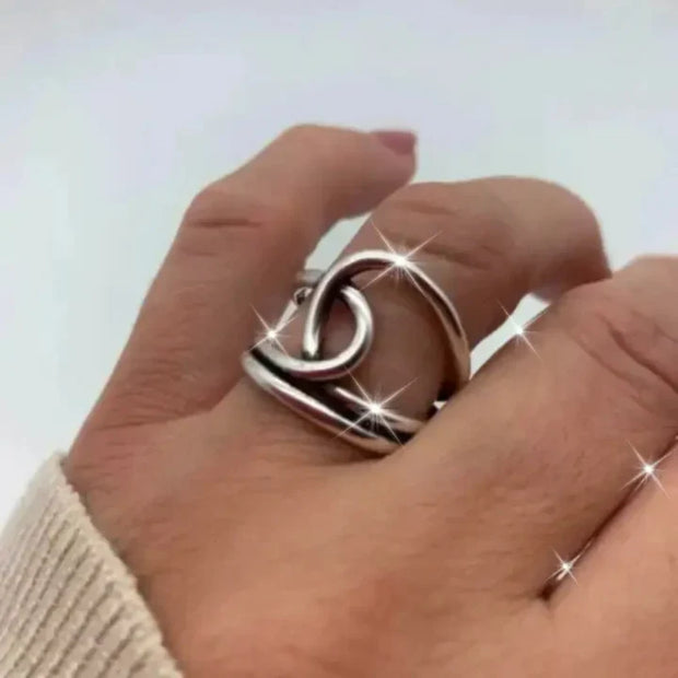 Aurelia Silberring Unregelmäßiges Design - Skulpturaler Knotenschmuck Mit Polierter Silberoberfläche