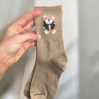 Socken-Set mit gestickten Bären