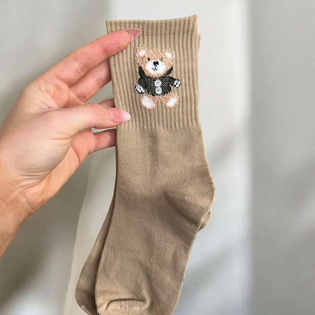 Socken-Set mit gestickten Bären
