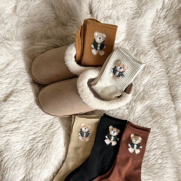 Socken-Set mit gestickten Bären