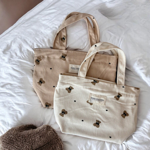 Teddybär Kosmetiktaschen aus Cord