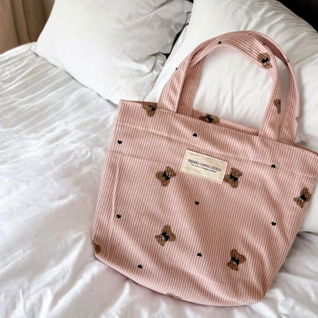 Teddybär Kosmetiktaschen aus Cord