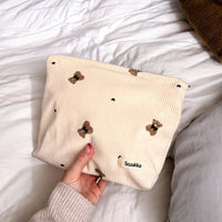 Teddybär Kosmetiktaschen aus Cord