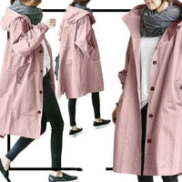 Damen Trenchcoat in Übergröße mit leichter Kapuze - Simona