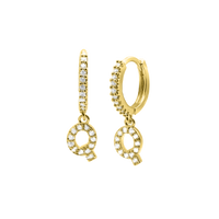 Shiny Letter Ohrringe 18K Vergoldet