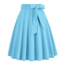 Damen A-Linien Midi-Rock mit seitlicher Schleife – hoch tailliert & stylisch