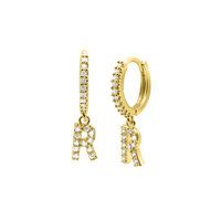 Shiny Letter Ohrringe 18K Vergoldet