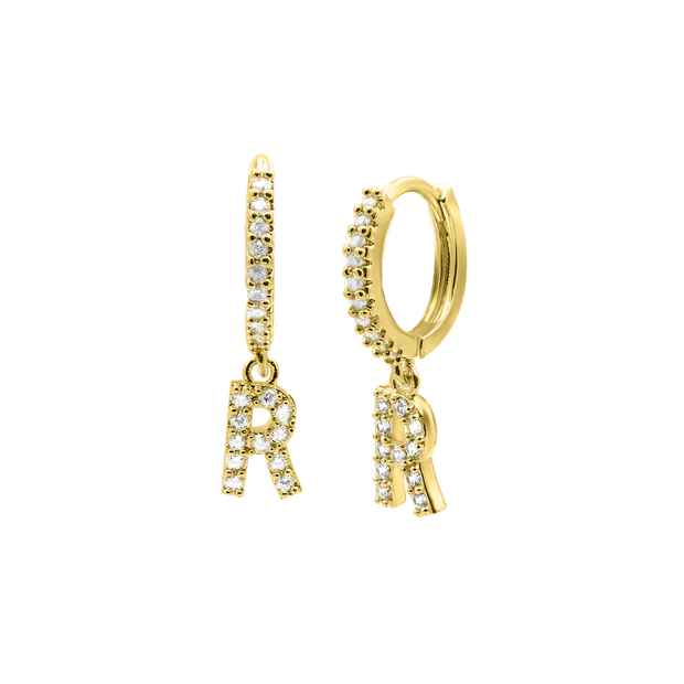 Shiny Letter Ohrringe 18K Vergoldet