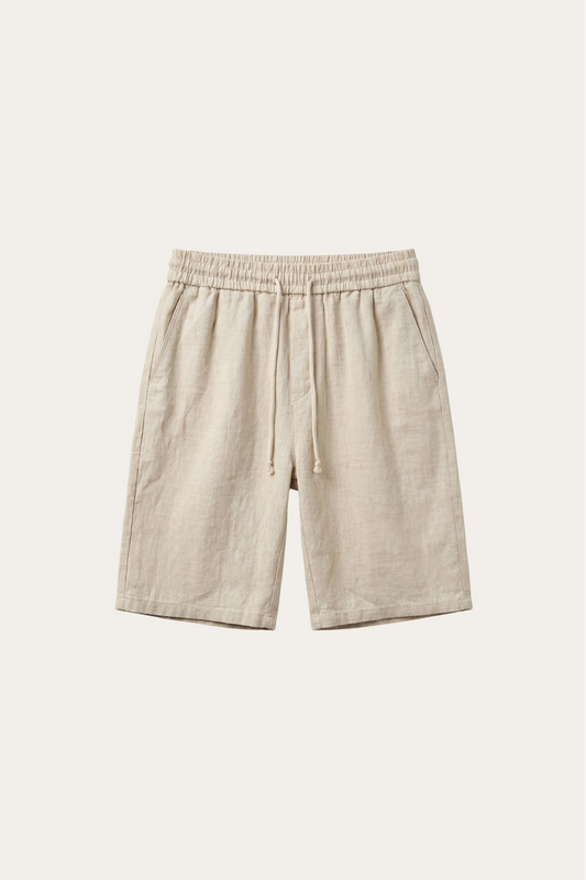 Shorts aus Leinen mit elastischem Bund und Kordelzug für Männer - Lecce