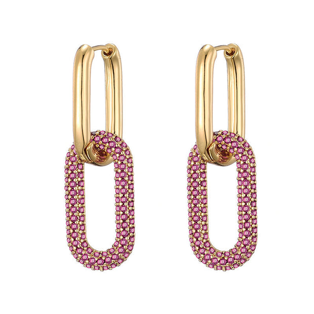 Glitzernde Creolen Aus Zirkonias Mit PaveFassung Elegantes OvalDesign Moderner Trend Helena
