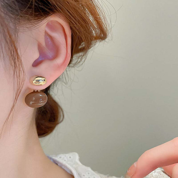Naomi Ohrringe Mit Schokoladen Tropfen Und Goldenen Details Elegantes Zeitloses Accessoire