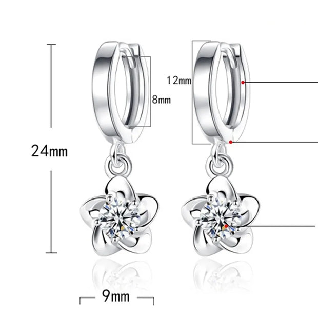 Sterlingsilber Ohrringe mit Lila und Weißen Zirkonia