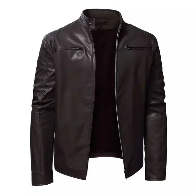 Zeitlose Lederjacke im Biker-Stil