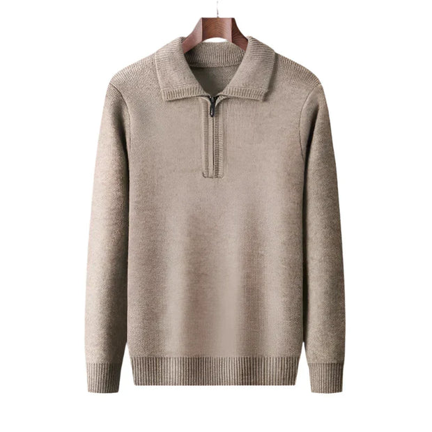 Herren Strickpullover mit halbem Reißverschluss - Lauro