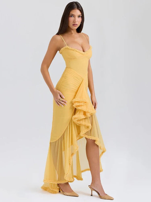 Julia - Langes trägerloses Kleid aus Spitze mit Trägern für Damen