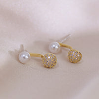 Ohrringe Pearly Pops Sariya - Elegante Perlen Mit Kristallkugeln, Moderner Glamour