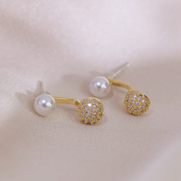 Ohrringe Pearly Pops Sariya - Elegante Perlen Mit Kristallkugeln, Moderner Glamour