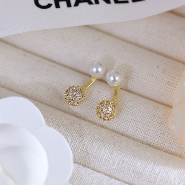 Ohrringe Pearly Pops Sariya - Elegante Perlen Mit Kristallkugeln, Moderner Glamour
