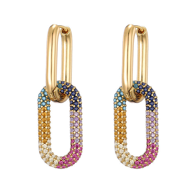 Glitzernde Creolen Aus Zirkonias Mit PaveFassung Elegantes OvalDesign Moderner Trend Helena