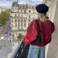 Oversize-Lederjacke im urbanen Stil